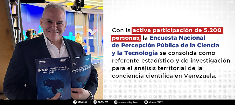 Presidente del Oncti celebra participación récord en Encuesta Nacional de Percepción Pública de la Ciencia y la Tecnología 2025
